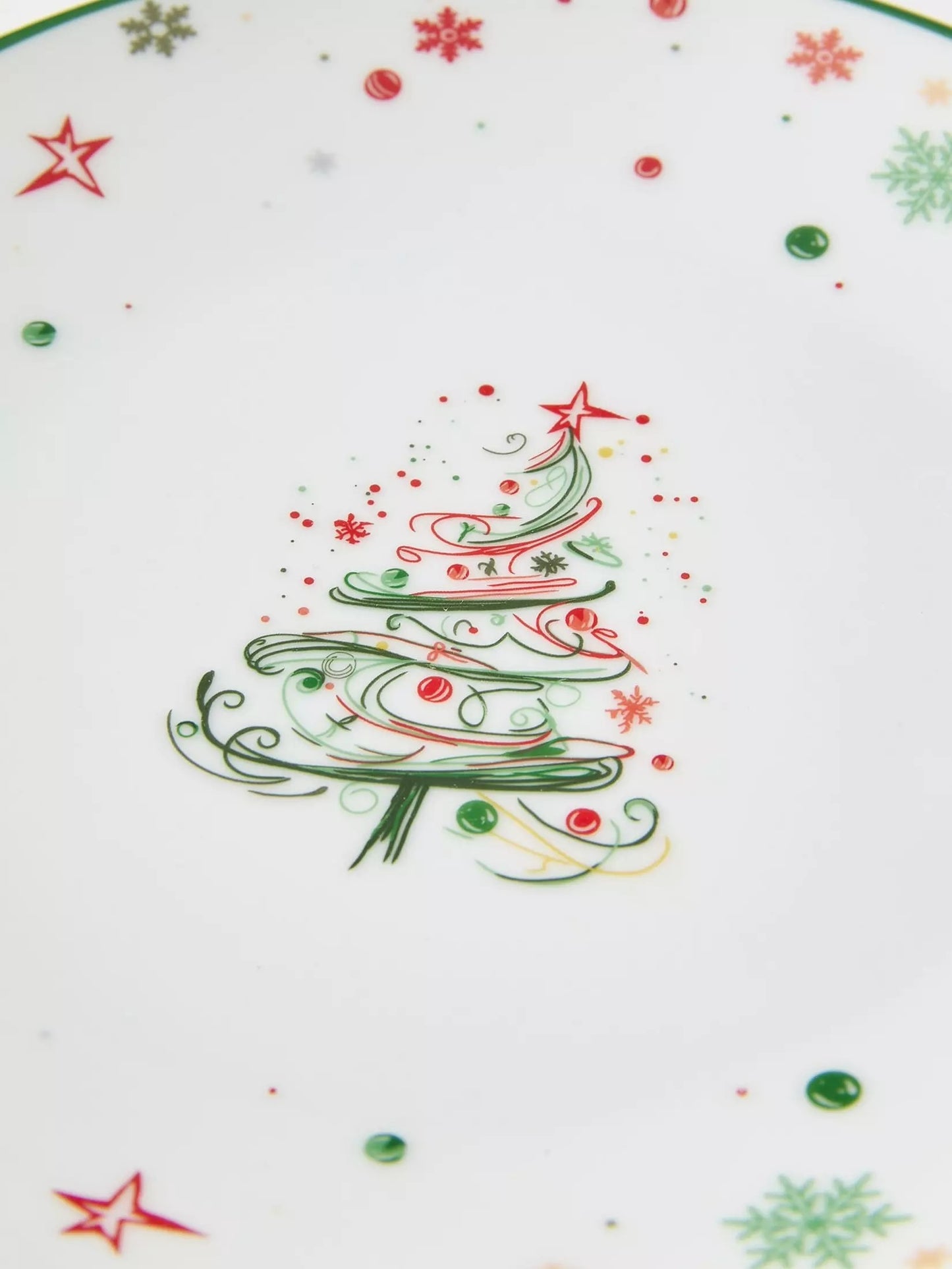Xmas Tree Porcelain Dinner Set, 12 Pieces