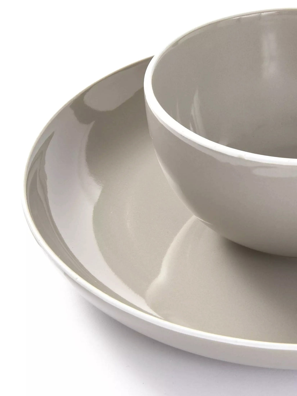 Waterside 12pc Grey Stoneware Dinnerware Set (video attached)