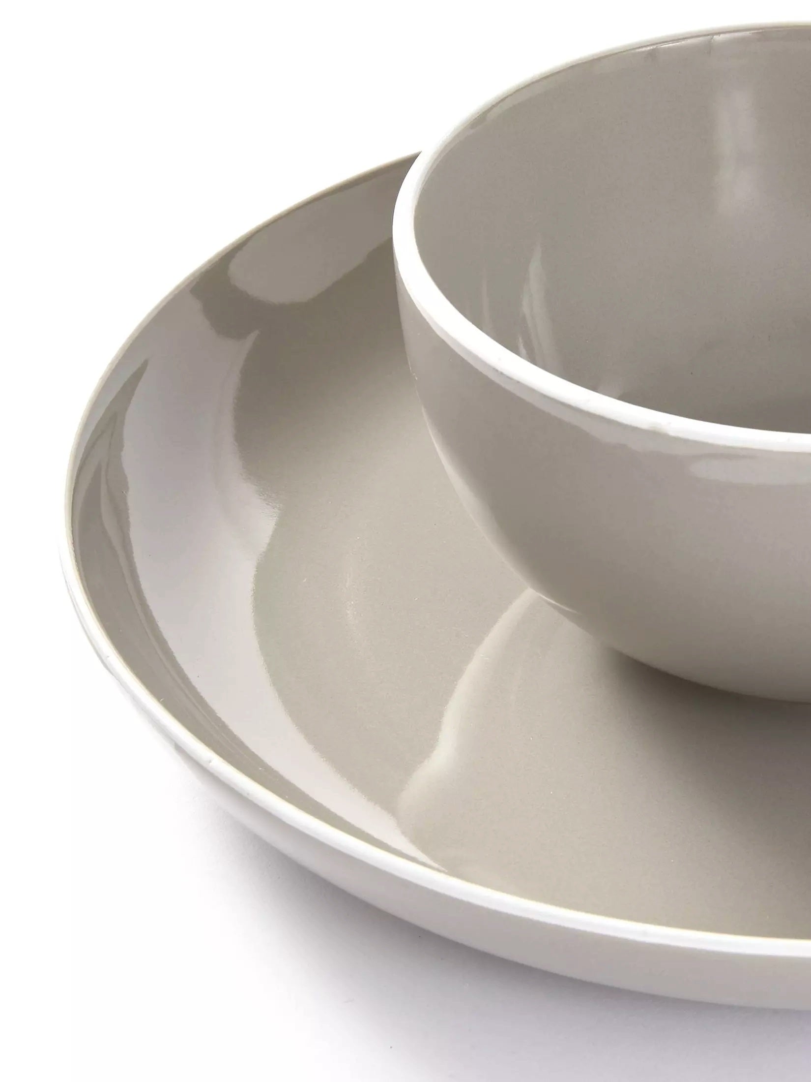 Waterside 12pc Grey Stoneware Dinnerware Set (video attached)