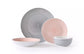 Spinwash Pink & Grey Porcelain Dinnerware Set, 24 Pieces