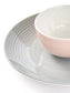 Spinwash Pink & Grey Porcelain Dinnerware Set, 24 Pieces