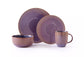 Reactive Glaze Purple Stoneware Dinner Set, 16 Pieces