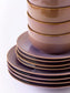 Reactive Glaze Purple Stoneware Dinner Set, 16 Pieces