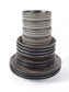 Pad Print Black Stoneware Dinner Set, 16 Pieces