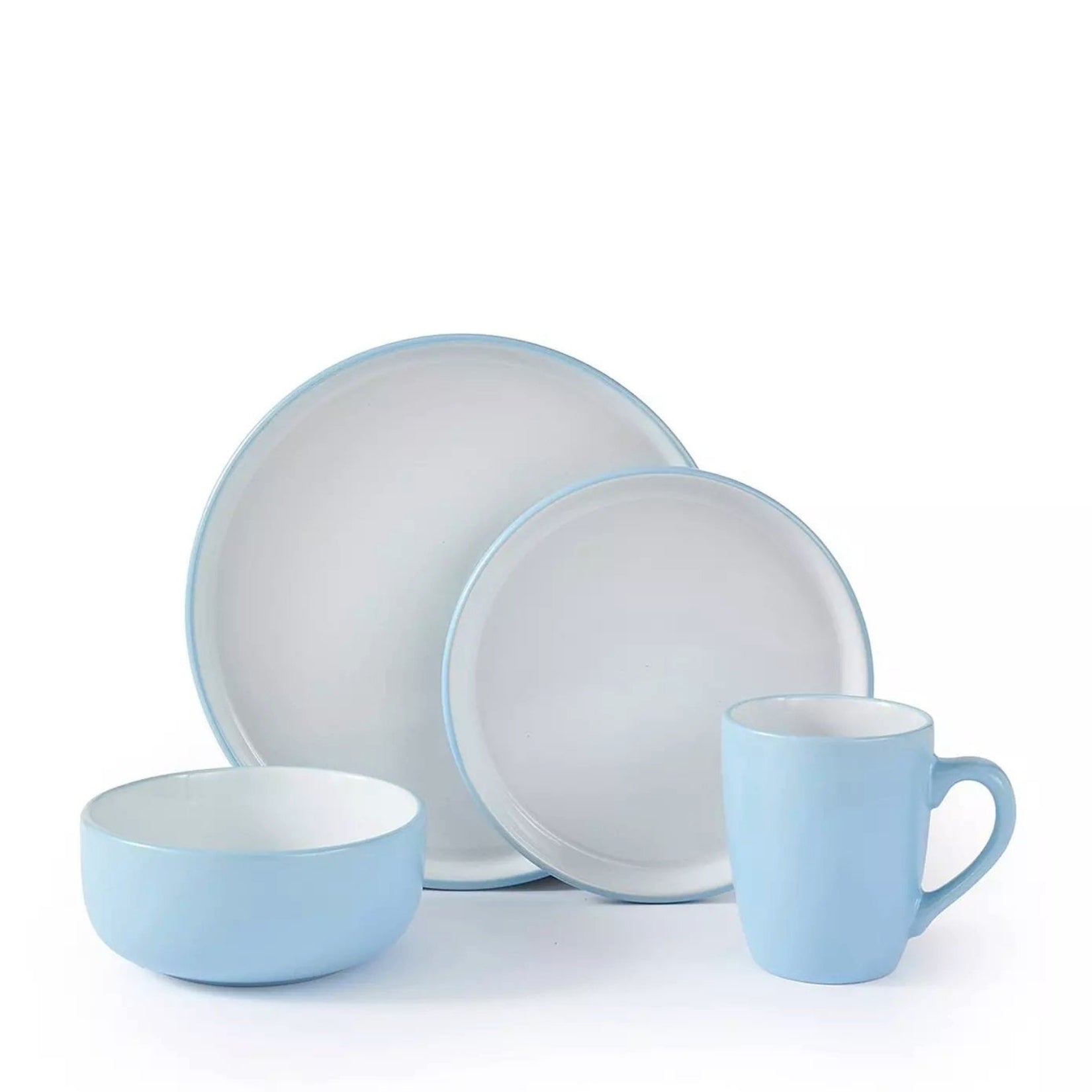 Waterside 16pc Blue Pastel Stoneware Dinner Set