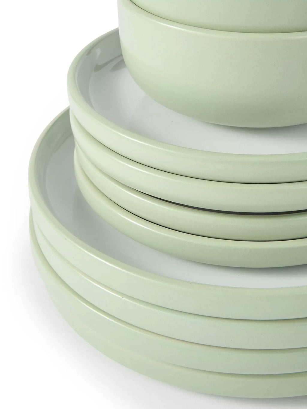 Waterside 16pc Green Pastel Stoneware Dinner Set (video attached)