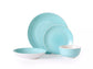 Spinwash Aqua Blue Porcelain Dinnerware Set, 16 Pieces