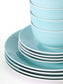 Spinwash Aqua Blue Porcelain Dinnerware Set, 16 Pieces