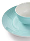 Spinwash Aqua Blue Porcelain Dinnerware Set, 16 Pieces