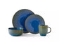 Reactive Glaze Blue Stoneware Dinner Set, 16 Pieces