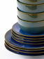 Reactive Glaze Blue Stoneware Dinner Set, 16 Pieces