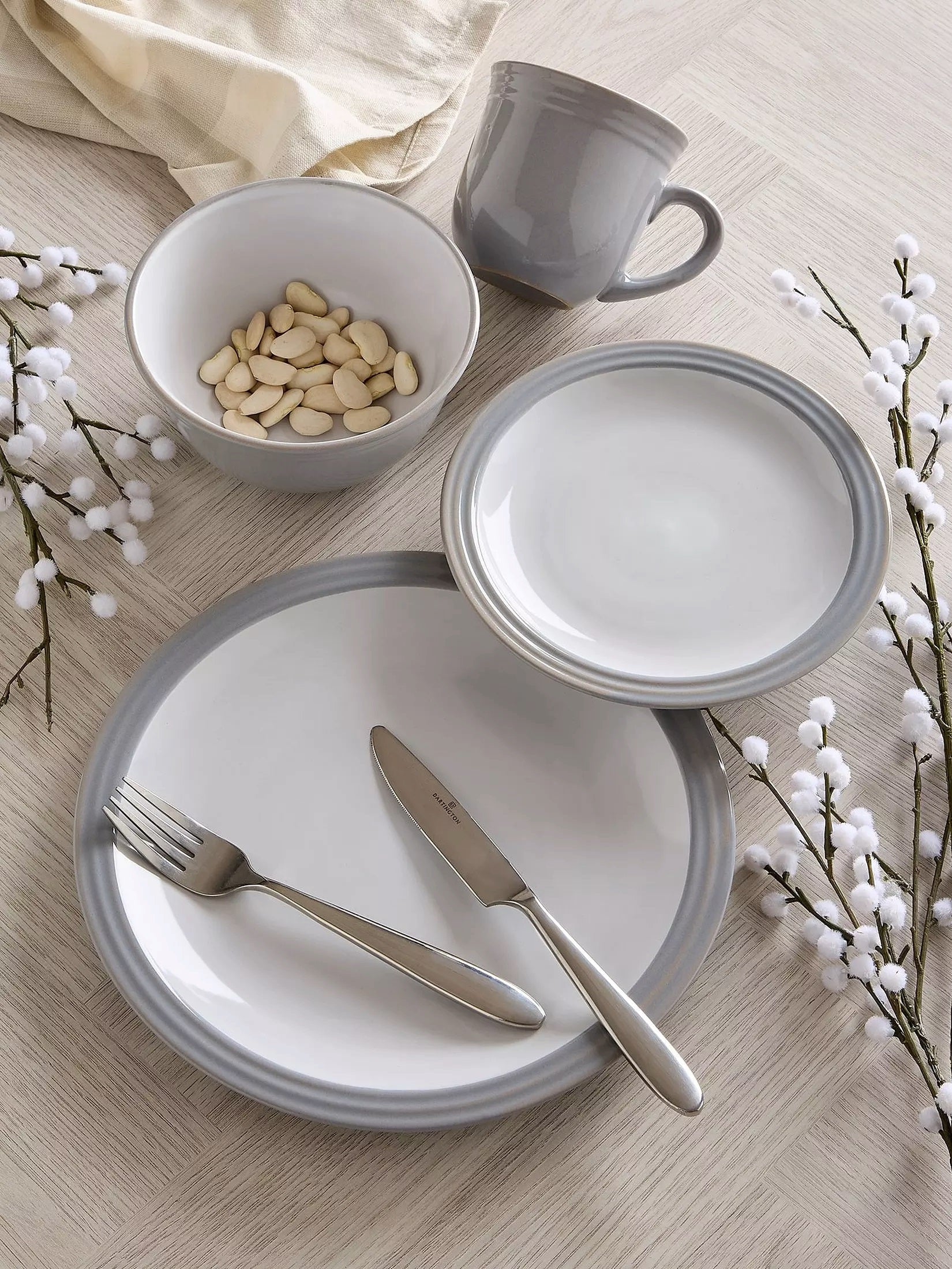 Waterside 16pc Camden Grey Stoneware Dinnerware Set