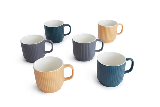 6pc Sanctuary Textured Mugs