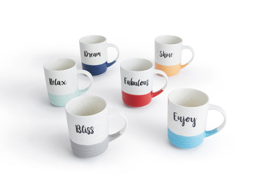 6pc Slogan Dipped Mugs