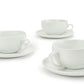 Large Cappuccino Porcelain Cups & Saucers, 6 Pieces