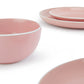 Waterside Bubble Gum Pink Stoneware Dinnerware Set, 12 Pieces