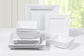 White Square Porcelain Dinnerware Set, 12 Pieces