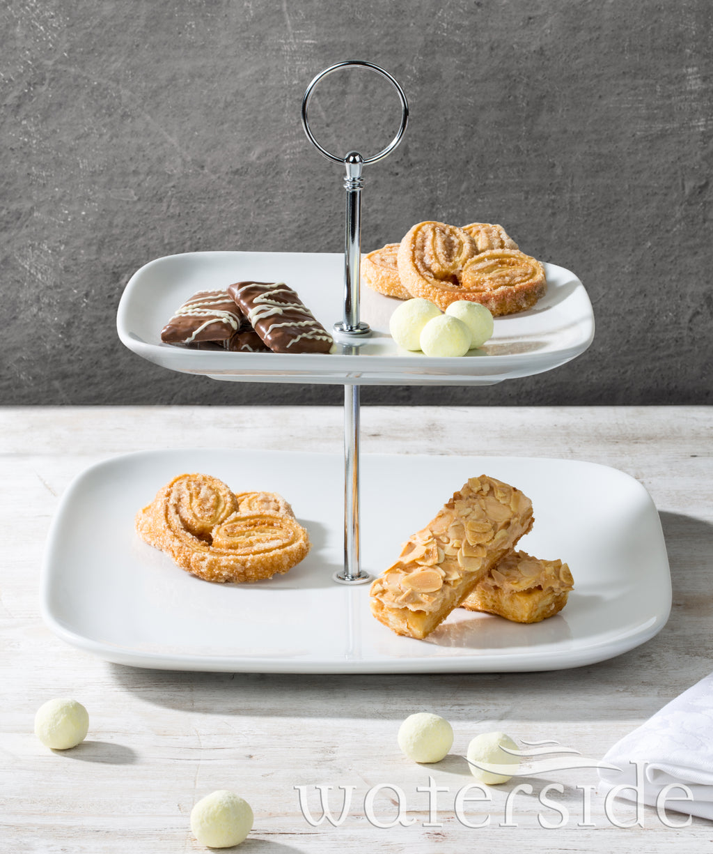 Waterside Two Tier Square Cake Stand