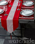 Waterside 7pc Velvet Red Diamante Runner Set