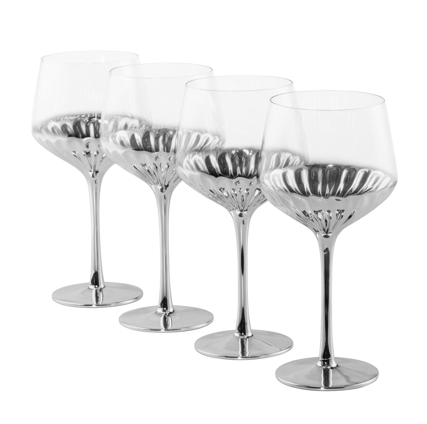 Glam Wine Glasses - Platinum, 4 Pieces