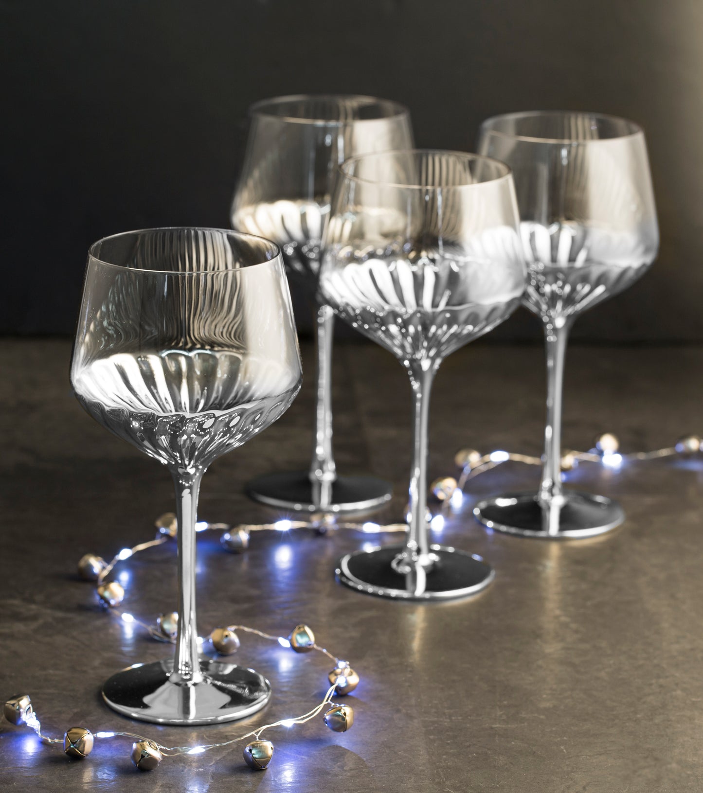 Glam Wine Glasses - Platinum, 4 Pieces