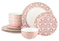 12pc Tallulah Pink & Gold Dinner Set