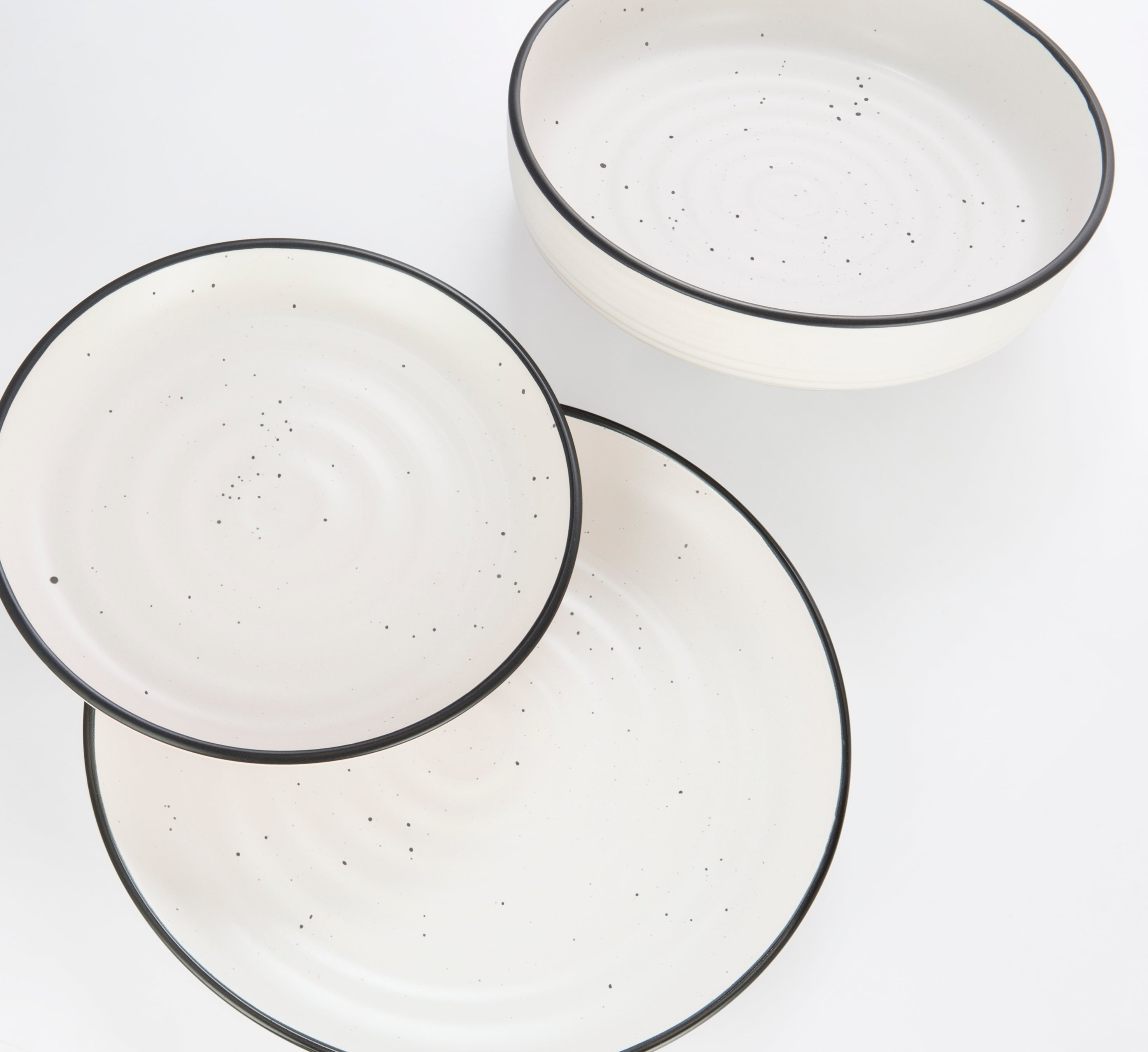 Waterside 12pc Speckle Glazed Stoneware Dinnerware Set