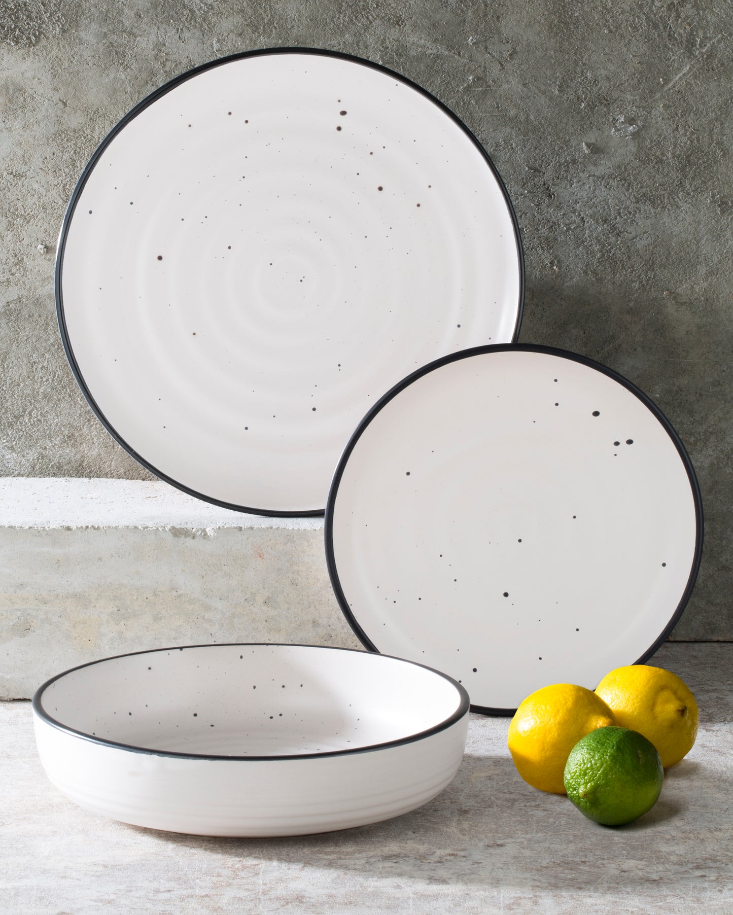 Speckle Glazed Stoneware Dinnerware Set, 12 Pieces