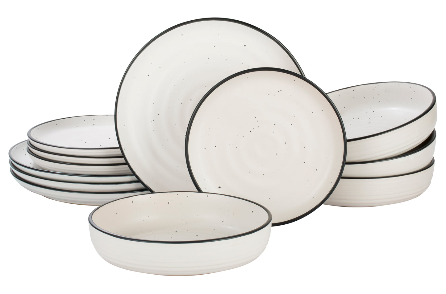 Speckle Glazed Stoneware Dinnerware Set, 12 Pieces