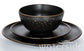 Midnight Black & Gold Christmas Stoneware Dinnerware Set, 12 Pieces
