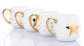 *** SPECIAL OFFER ***   Shiny Gold Star Christmas Porcelain Hug Mugs, 4 Pieces