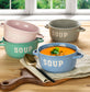 Stoneware Handled Soup Bowls, 4 Pieces