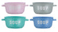 Stoneware Handled Soup Bowls, 4 Pieces