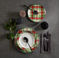 Green Tartan Porcelain Dinnerware Set, 30 Pieces