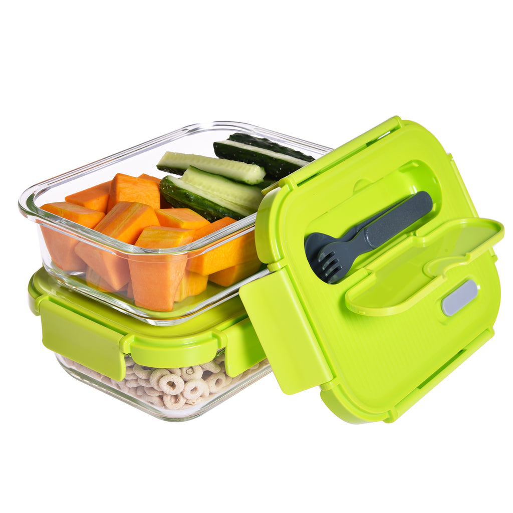 Waterside 2 Piece Glass Food Lunch Containers