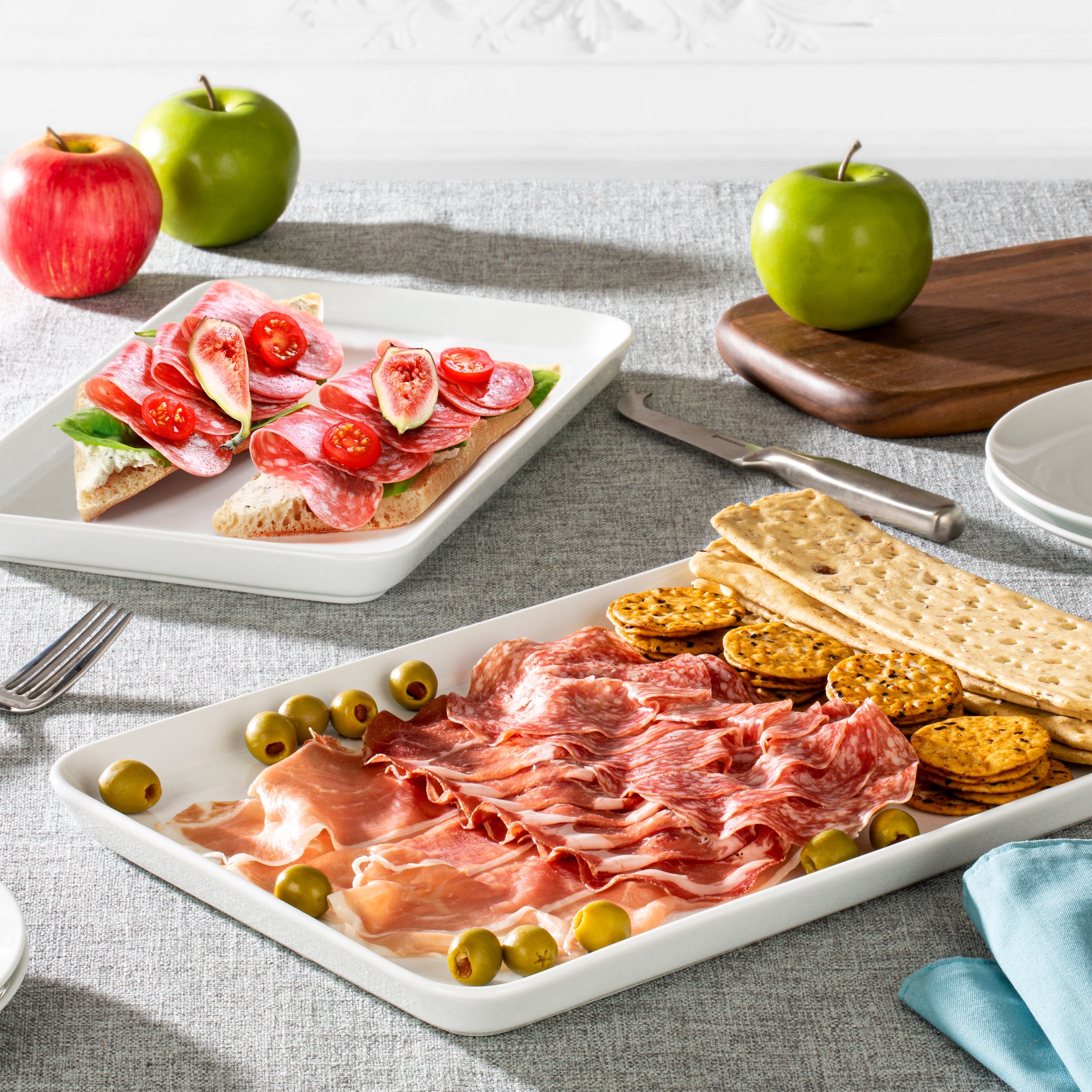 Set of 2 Super White XL Serving Platters