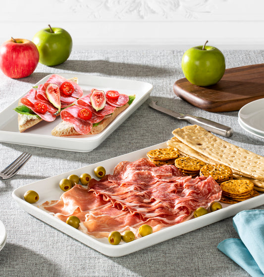 Set of 2 Super White XL Serving Platters