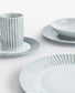 Grey Stripe Combination Tableware Set, Porcelain, Glassware & Cutlery, 36 Pieces