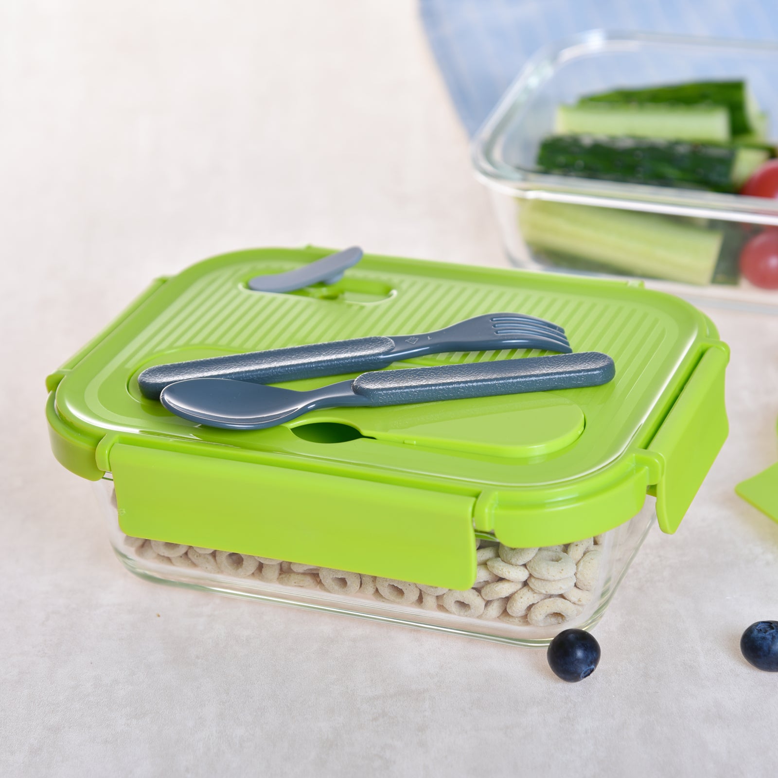 Waterside 2 Piece Glass Food Lunch Containers