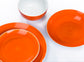 Flame Orange Porcelain Spin Wash Dinnerware Set, 16 Pieces