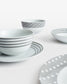 Grey Heart Combination Tableware Set; Porcelain, Placemats and Cutlery, 80 Pieces