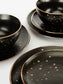 Midnight Black & Gold Christmas Stoneware Dinnerware Set, 12 Pieces