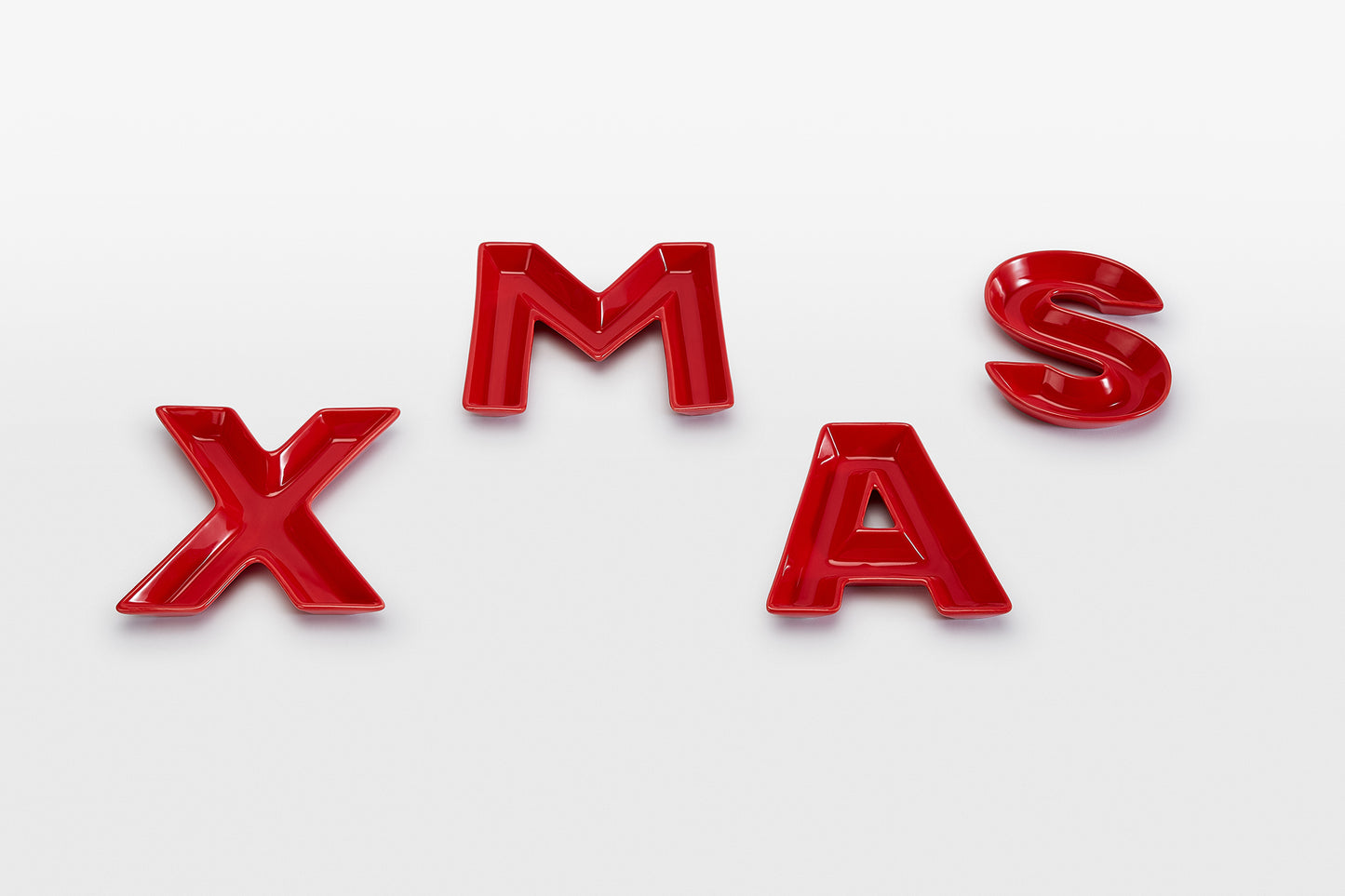 XMAS Red Letter Snack Dish, 4 Pieces