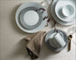 Grey Stripe Combination Tableware Set, Porcelain, Glassware & Cutlery, 36 Pieces